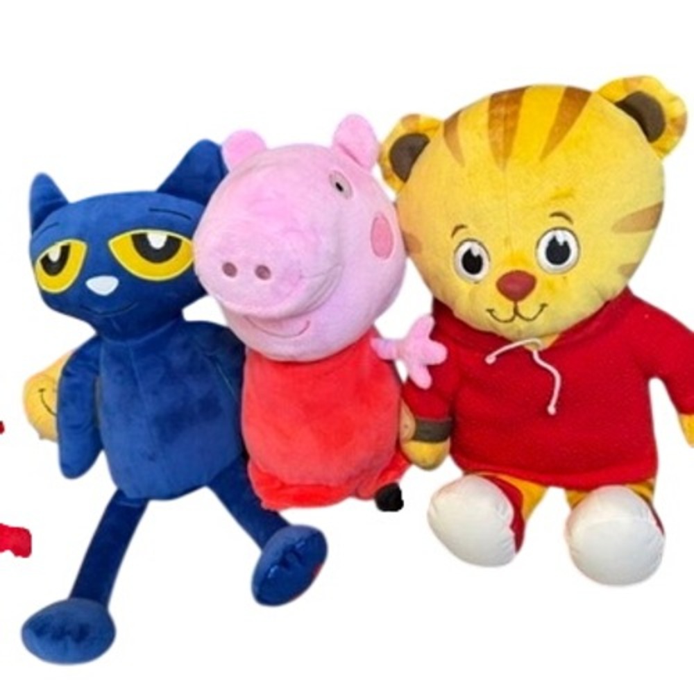 Plushies Cat Pig Tiger Bundle Kids Plush Pete The Cat Peppa Pig Daniel Tiger Toy